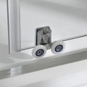 Cabină de duș curbată Caprera cu 2 uși glisante, fără cădiță de duș, cu strat de acoperire Easy Clean