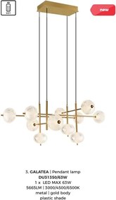 Lustra moderna suspendata LED CCT cu telecomanda GALATEA