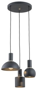 Lustra cu 3 pendule design minimalist SINES negru