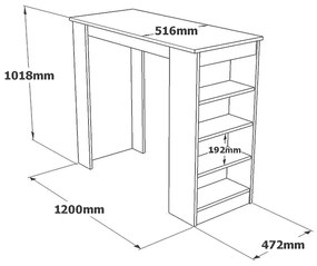 Masa de bar Riff culoare lemn natural 120x51.5x101.5cm