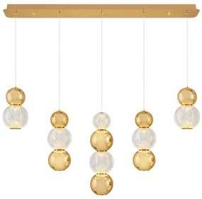 Lustră LED pe cablu CREMONA LED/27W/230V 3000K auriu