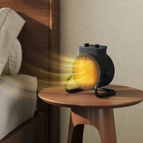 HOMCOM Încălzitor electric reglabil cu 3 moduri, 21.5x15.8x22 cm, Negru | Aosom Romania