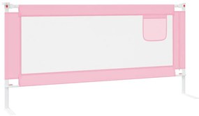 Balustrada de protectie pat copii, roz, 190x25 cm, textil 1, Roz, 190 x 25 cm