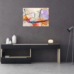 Tablou pe sticlă - Abstract, pasăre (70x50 cm)