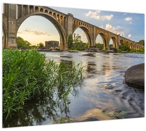 Tablou pe sticlă - Podul de cale ferată Richmond (70x50 cm)