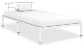 284651 vidaXL Cadru de pat, alb, 100 x 200 cm, metal