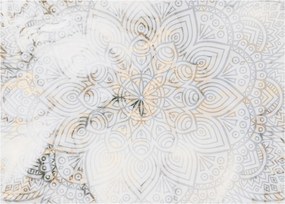 Tablou pe sticlă - Mandale albe (70x50 cm)