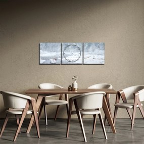 Tablou cu lebăde (cu ceas) (90x30 cm)