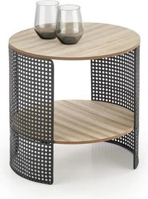 Masuta TRAFICA, stejar natural/negru, 41x41x41 cm