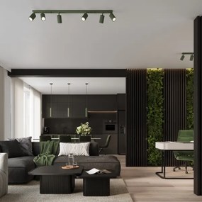 Lustră pe cablu Sollux SL.1611 KARBON 1xGU10/10W/230V verde