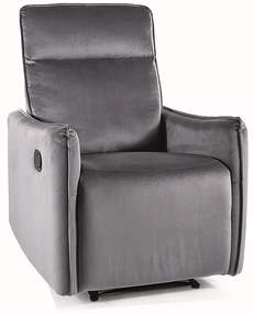 Fotoliu recliner tapitat Travis Velvet – Gri