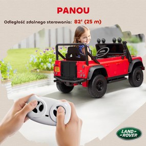 AIYAPLAY Mașină Electrică pentru Copii 3-5 Ani Land Rover 12V și Telecomandă Roșu | Aosom Romania