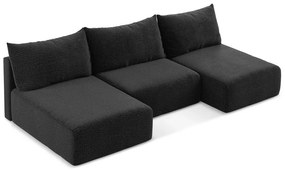 Colțar negru extensibil/cu spațiu de depozitare Kalena – Makamii