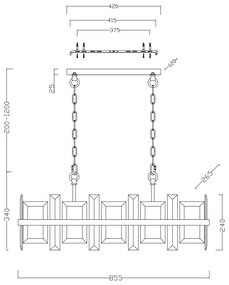 Candelabru elegant design modern Cerezo, 85x26cm MY-MOD201PL-08N