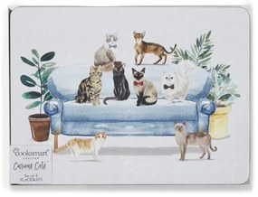Set cu suporturi farfurii și coasters 8 buc. Curious Cats – Cooksmart ®