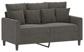 348866 vidaXL Canapea cu 2 locuri, gri închis, 120 cm, catifea