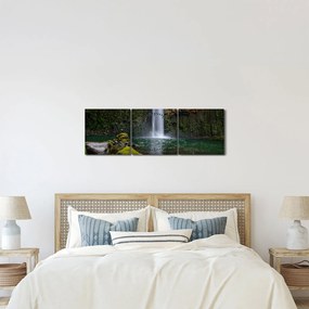 Tablou cu cascade (cu ceas) (90x30 cm)