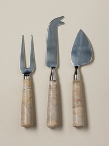 Set 3 ustensile pentru brânzeturi din inox și marmură, 16,5 cm , "Sand"