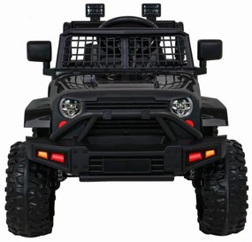 Masinuta Electrica cu acumulator pentru copii NOVOKIDS™ Dark Knight Jeep PRO, Max 30 kg, 3-8 ani , Cu melodii si lumini, 12V, 2 Viteze, Negru