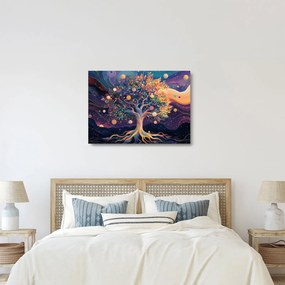 Tablou pe sticlă – Arbore violet plin de energie (70x50 cm)