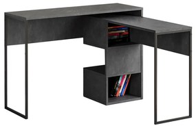 Birou extensibil Badau melamina gri inchis 110x37x77cm