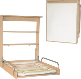 Masă de înfășat suspendată în culoare naturală cu aspect de lemn de fag Dschungelbaby – Roba