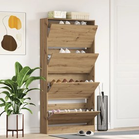 vidaXL Dulap pentru pantofi Stejar natural Lemn durabil 80 x 21 x 163.5 cm