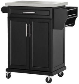 HOMCOM carrello cucina Nero 83.5 × 45.7 × 90.5cm