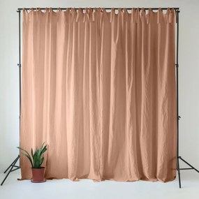 Draperie roz-maro din in 140x250 cm Cafe Creme – Linen Tales