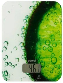 Cantar de bucatarie Beurer KS 19 Fresh, Pana la 5 kg, Tare, Control tactil, LCD, Sticla, Ultra-subtire, Verde