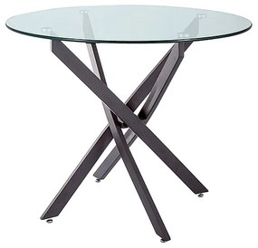Masa rotunda Agis transparent/negru mat ø90/h72 cm