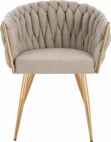 HR750 Scaun cu picioare Aurie Latte din Boucle