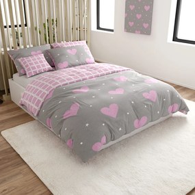 Lenjerie de pat creponata LOVEXA gri Dimensiune lenjerie de pat: 70 x 90 cm | 140 x 200 cm