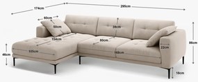 Coltar Bemy 3 locuri stofa Sorella L295 cm