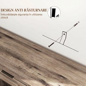HOMCOM Bufet cu Sertar și 3 Dulapuri cu Rafturi Reglabile, 120x36,5x70 cm, Maro | Aosom Romania