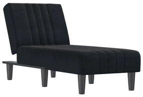 352829 vidaXL Șezlong, negru, catifea