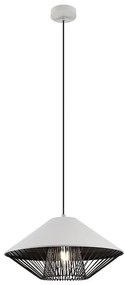 Redo 01-3004 - Lustră suspendată pe cablu GRILL 1xE27/42W/230V, Ø 39,6 cm, negru/alb