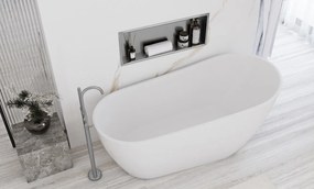 Raft incastrat pentru baie 30x60 argintiu periat