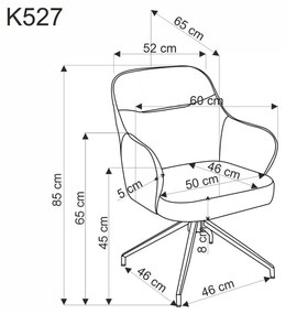 Scaun rotativ K527 gri/gri