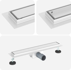 vidaXL 2 în 1 Drenaj pentru duș Argintiu 50 cm Oțel inoxidabil 304