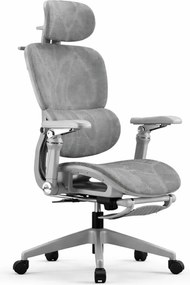 Scaun ergonomic, Sezut Translatie, cotiere 6D, tetiera 6D, suport lombar reglabil, spătar reglabil inaltime, pivotant, suport picioare, Gri