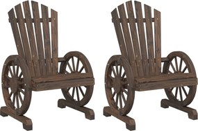 vidaXL Scaune de grădină Adirondack, 2 buc., lemn masiv de brad