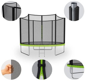 Trambulină de grădină pentru copii, plasă de protecție, construcție stabilă 8FT Ø 252 cm