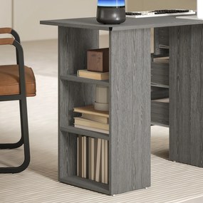HOMCOM Birou modern cu 3 Sertare si Rafturi in Lemn Alb 120x49x72cm | Aosom Romania