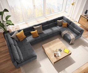 Colțar modular in forma de U Julio Grafit 400x185 cm