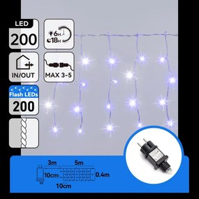 Aigostar - ghirlandă de Crăciun LED pentru exterior, 200 LED, 8x0,4 m, IP44, albastră