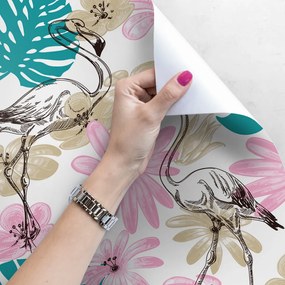 Fototapet Flamingos în flori