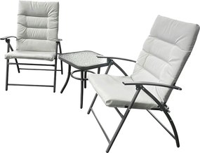 Set gradina MUSON, gri deschis/gri inchis, tesatura/sticla/metal, cu m