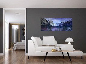 Tablou cu peisaj montan iarna (120x50 cm)