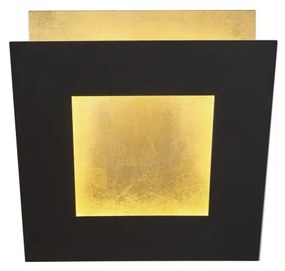 Aplica de perete LED design ambiental DALIA 14x14cm, negru/ auriu